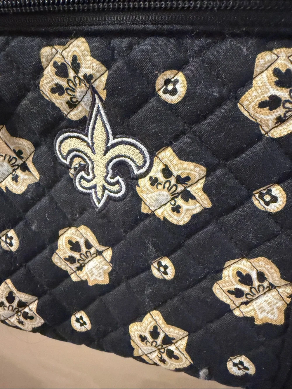 Vera Bradley New Orleans Saints Quilted Black Floral Tote Bag